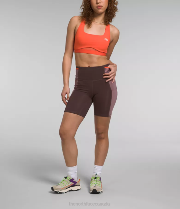 Coal Brown/Fawn Grey Women The North Face Trailwear QTM Bike Shorts 42D0903