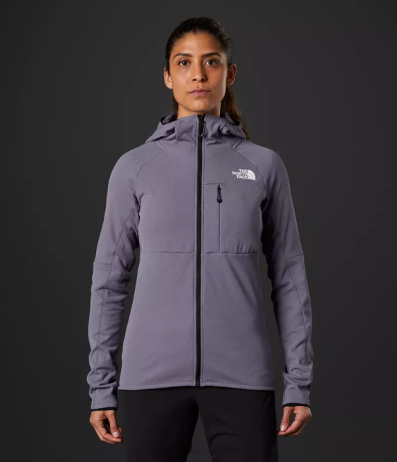 Lunar Slate Women The North Face Summit Series FUTUREFLEECE Full-Zip Hoodie 42D0738