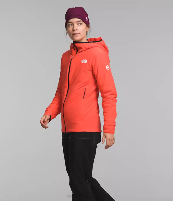 Radiant Orange Women The North Face Summit Series Casaval Hybrid Hoodie 42D0322