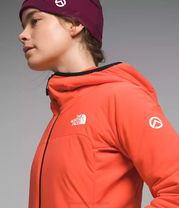 Radiant Orange Women The North Face Summit Series Casaval Hybrid Hoodie 42D0322
