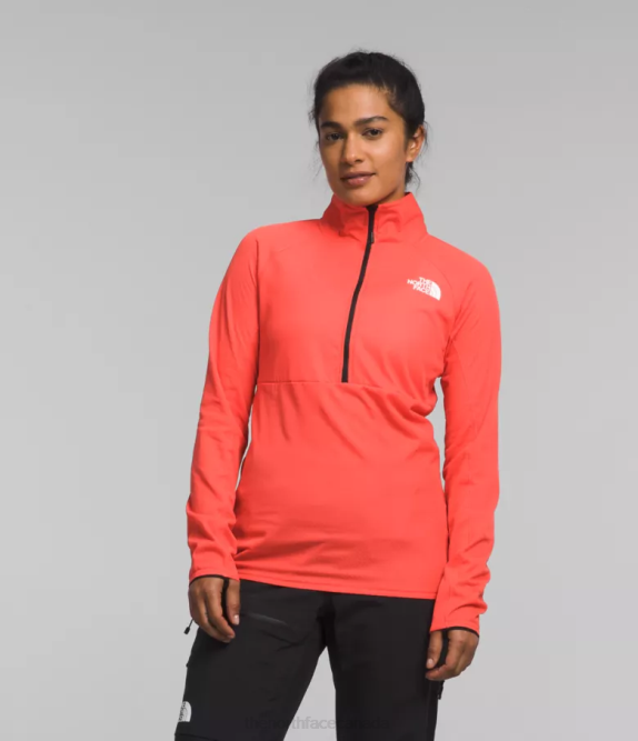 Radiant Orange Women The North Face Summit Series FUTUREFLEECE LT -Zip 42D0447