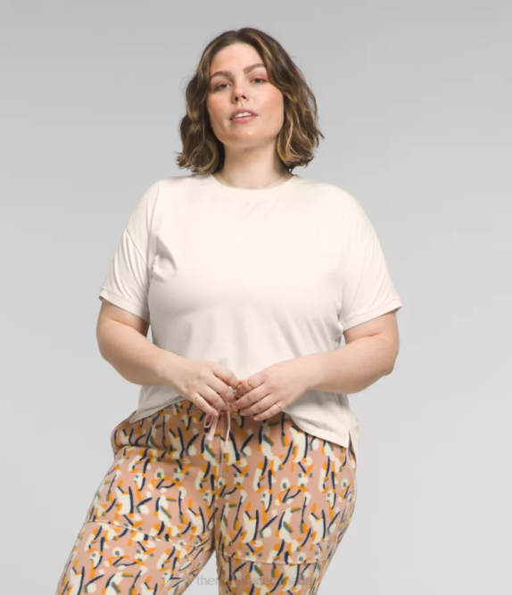 Gardenia White Heather Women The North Face Plus Dawndream Short-Sleeve 42D0622