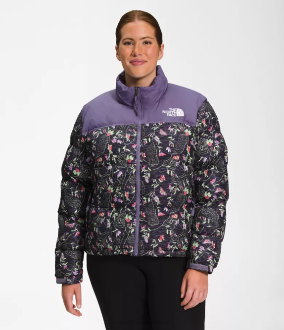 TNF Black Iwd Print Women The North Face Plus 1996 Retro Nuptse Jacket 42D0801