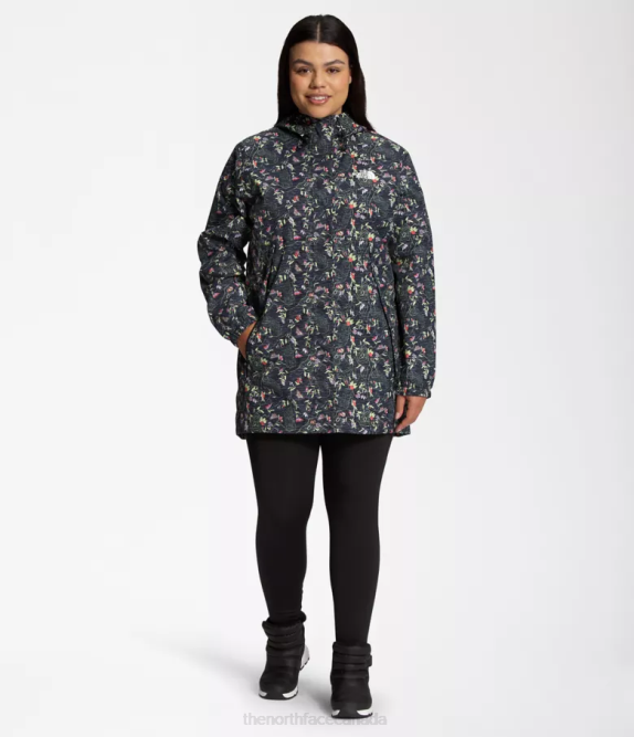 TNF Black Iwd Print Women The North Face Plus Antora Parka 42D0440