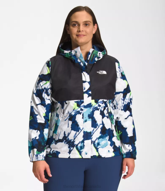 TNF Black/Summt Navy Absract Floral Print Women The North Face Plus Antora Jacket 42D0242