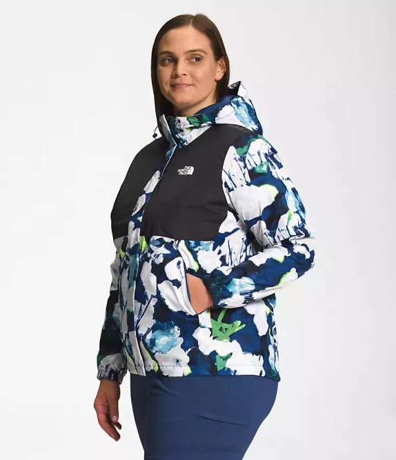 TNF Black/Summt Navy Absract Floral Print Women The North Face Plus Antora Jacket 42D0242