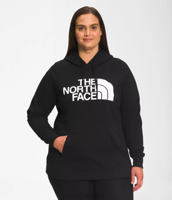 TNF Black/TNF White Women The North Face Plus Half Dome Pullover Hoodie 42D058