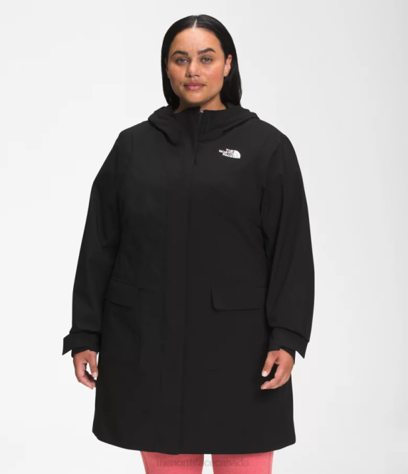 TNF Black Women The North Face Plus City Breeze Rain Parka II 42D01087