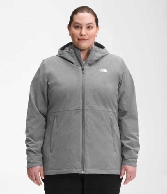 TNF Medium Grey Heather Women The North Face Plus Shelbe Raschel Hoodie 42D01177