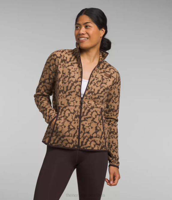 Almond Butter Graphic Dye Print Women The North Face Alpine Polartec 100 Jacket 42D0442
