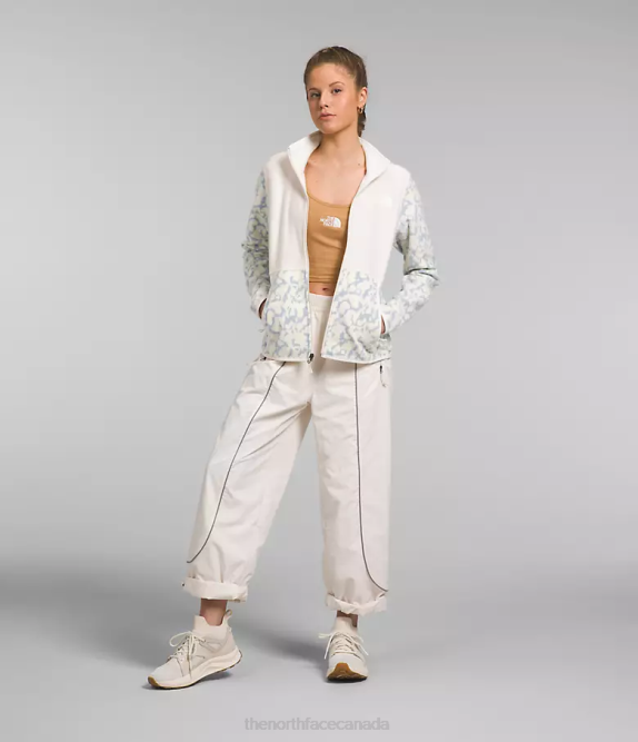 Dusty Periwinkle Graphic Dye Print/Gardenia White Women The North Face Alpine Polartec 100 Jacket 42D0445