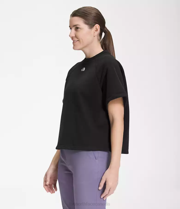 TNF Black Women The North Face Short-Sleeve Felted Fleece Crew 42D01021