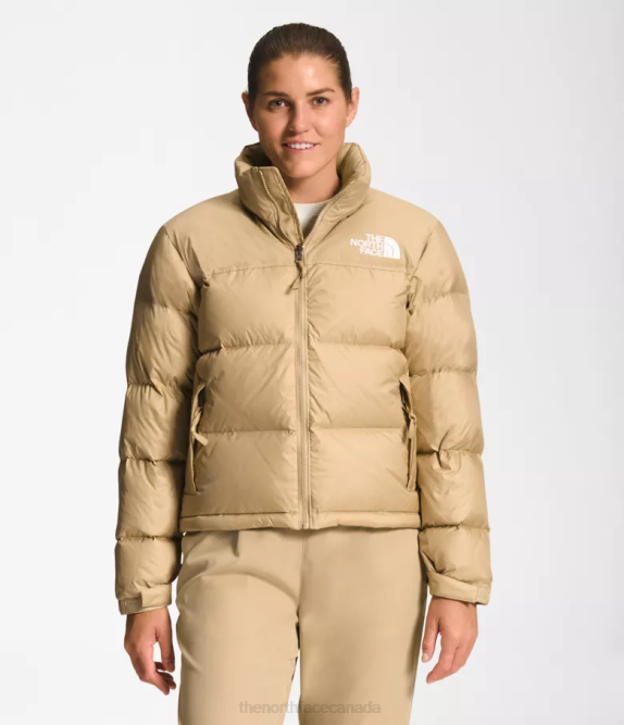 Khaki Stone Women The North Face 1996 Retro Nuptse Jacket 42D0731