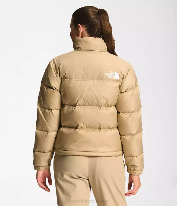 Khaki Stone Women The North Face 1996 Retro Nuptse Jacket 42D0731