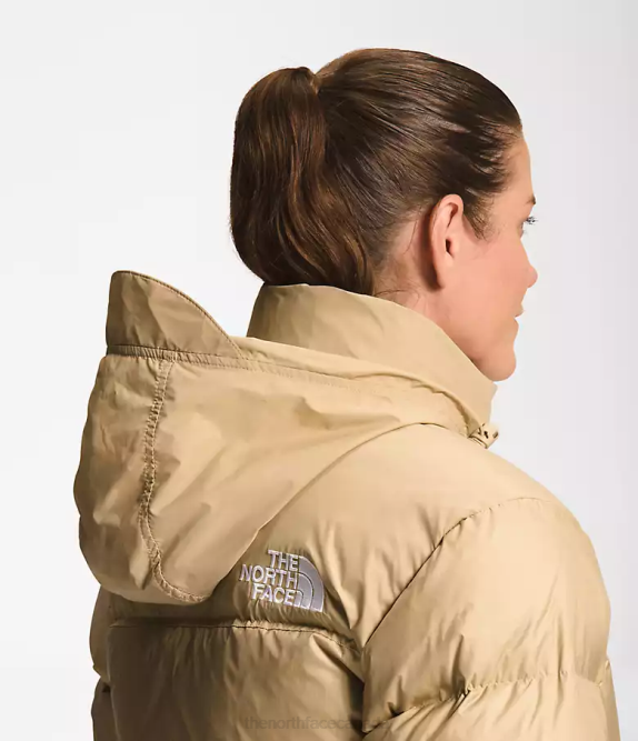 Khaki Stone Women The North Face 1996 Retro Nuptse Jacket 42D0731