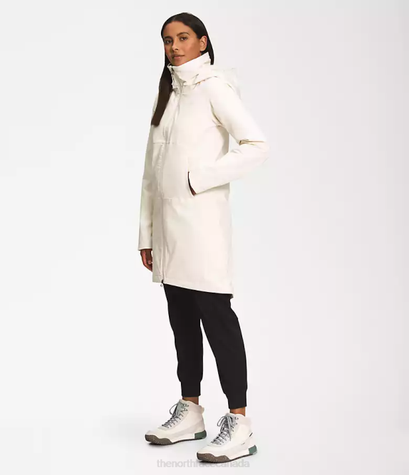 Gardenia White Women The North Face Shelbe Raschel Parka Length With Hood 42D0896
