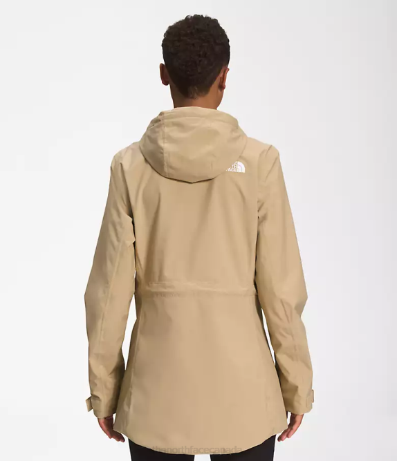Khaki Stone Women The North Face City Breeze Rain Jacket 42D01228