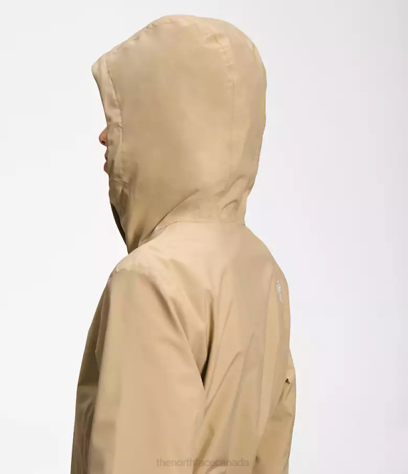 Khaki Stone Women The North Face City Breeze Rain Jacket 42D01228