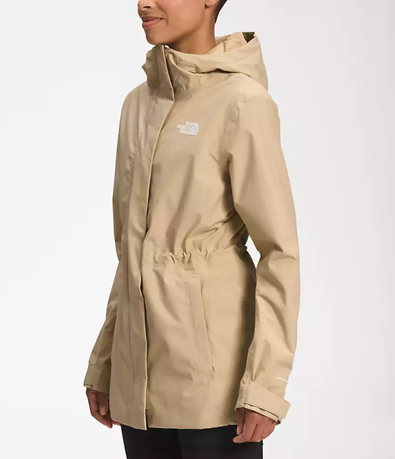 Khaki Stone Women The North Face City Breeze Rain Jacket 42D01228