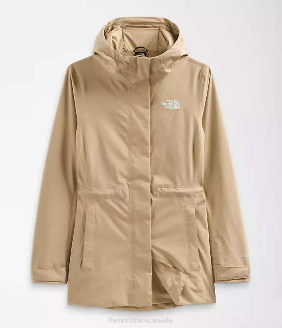 Khaki Stone Women The North Face City Breeze Rain Jacket 42D01228