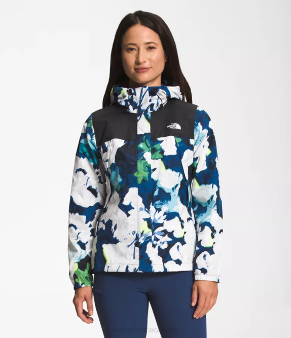 TNF Black/Summt Navy Absract Floral Print Women The North Face Antora Jacket 42D01278