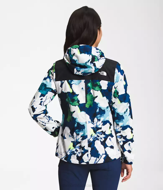 TNF Black/Summt Navy Absract Floral Print Women The North Face Antora Jacket 42D01278