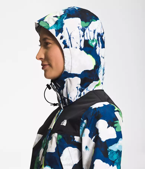 TNF Black/Summt Navy Absract Floral Print Women The North Face Antora Jacket 42D01278