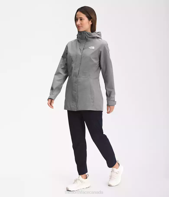 TNF Medium Grey Heather Women The North Face City Breeze Rain Jacket 42D01227