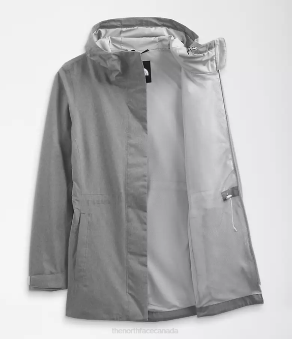 TNF Medium Grey Heather Women The North Face City Breeze Rain Jacket 42D01227