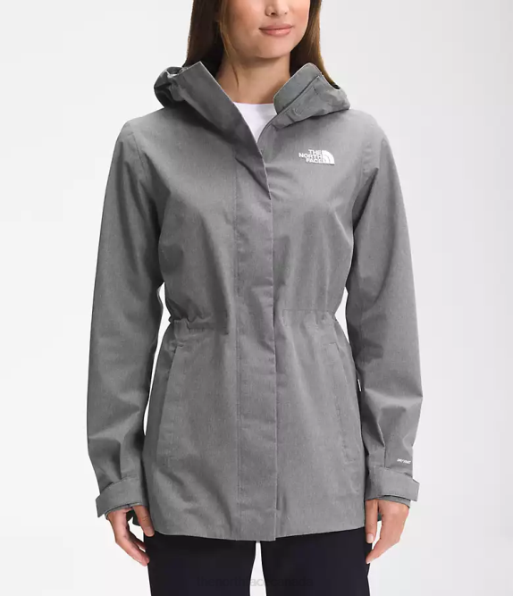 TNF Medium Grey Heather Women The North Face City Breeze Rain Jacket 42D01227