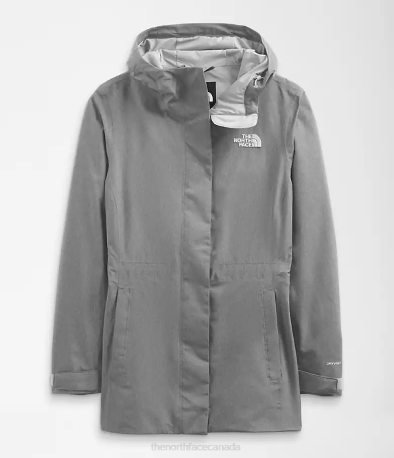TNF Medium Grey Heather Women The North Face City Breeze Rain Jacket 42D01227