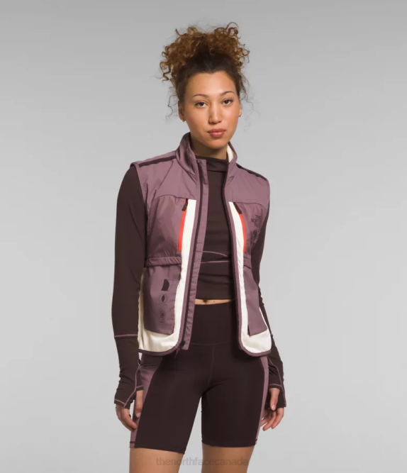 Gardenia White/Fawn Grey Women The North Face Trailwear Winter Warm Flash Vest 42D01141