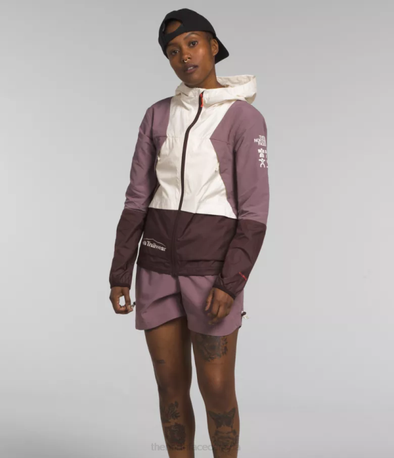 Gardenia White/Fawn Grey Women The North Face Trailwear Wind Whistle Jacket 42D0317