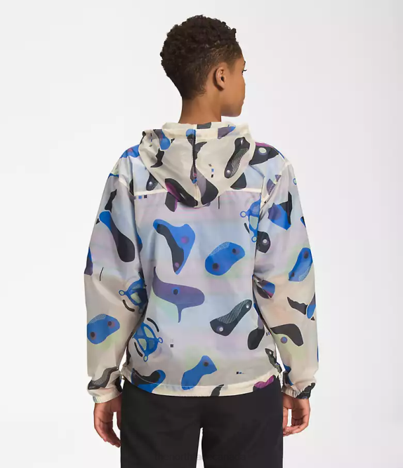 Gardenia White Infographic Print Women The North Face M66 Translucent Wind Hoodie 42D01230