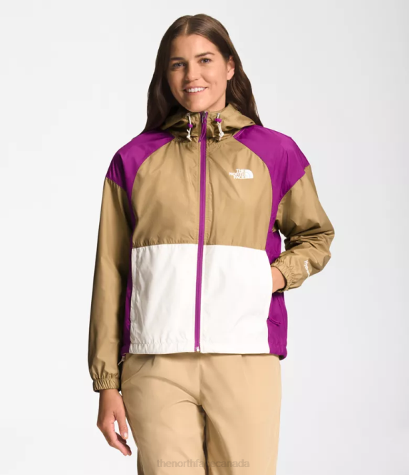 Khaki Stone/Purple Cactus Flower/Gardenia White Women The North Face Hydrenaline Jacket 2000-25'' Length 42D0674