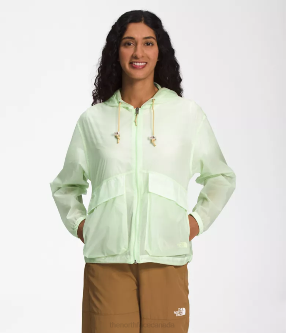Lime Cream Women The North Face M66 Translucent Wind Hoodie 42D01229