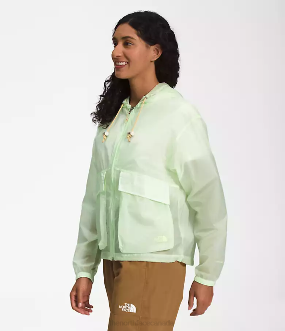 Lime Cream Women The North Face M66 Translucent Wind Hoodie 42D01229