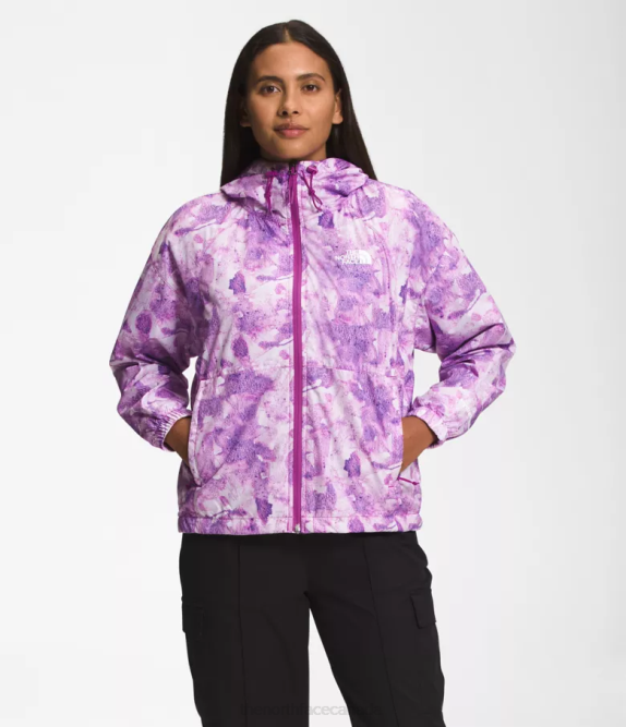 Purple Cactus Flower Tonal Dye Print Women The North Face Hydrenaline Jacket 2000-25'' Length 42D0673