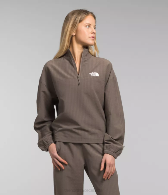 Falcon Brown Women The North Face Tekware Grid 1/4 Zip 42D0250