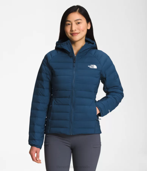 Shady Blue Women The North Face Belleview Stretch Down Hoodie 42D0670