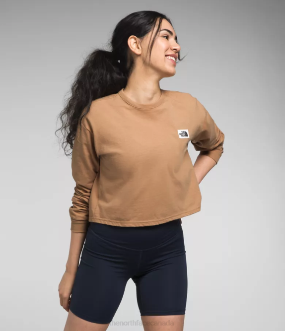 Almond Butter Women The North Face Long-Sleeve Heritage Patch Tee 42D0849