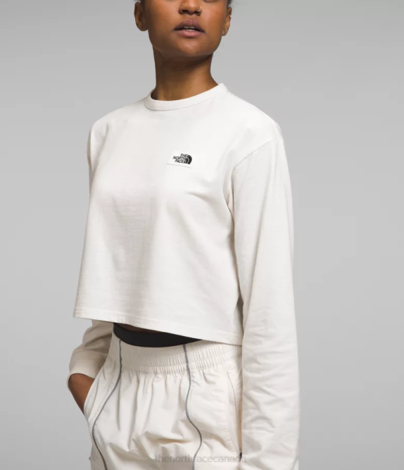 Gardenia White Women The North Face Long-Sleeve Heritage Patch Tee 42D0851